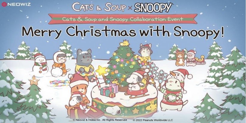 Cats and Soup, the adorable cat-based idle game, announces holiday celebration alongside a crossover with the legendary Snoopy himself